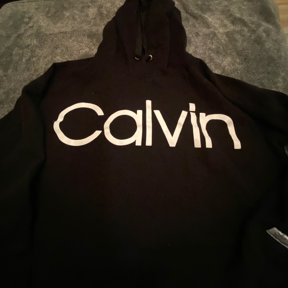 Calvin Klein  Women Black Hoodie Crop Top size large - Picture 2 of 4